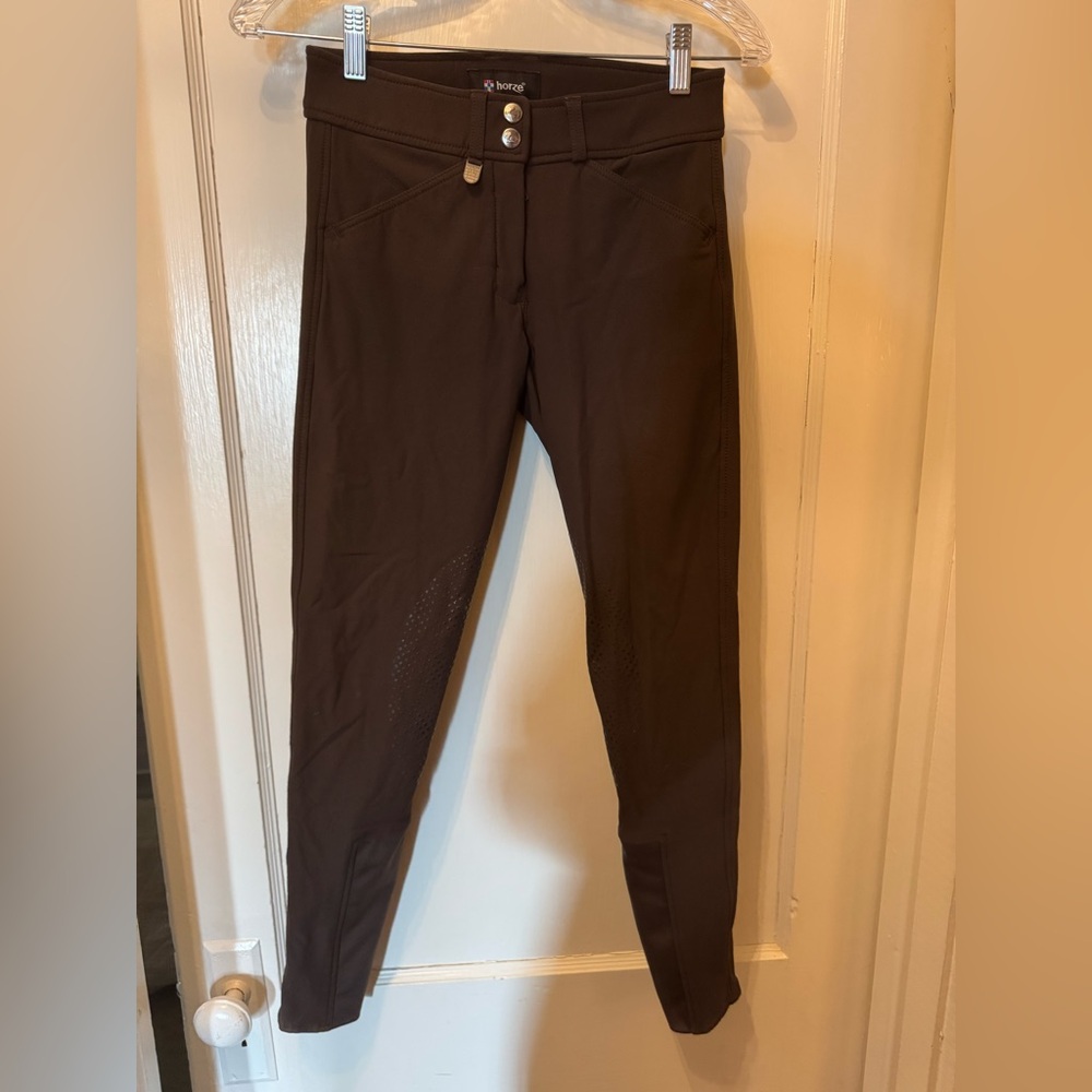 Horze Mid-Rise Choc Brown Riding Breeches Ladies Size 22
